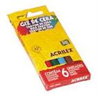 Giz de Cera Fino 06 Cores - Acrilex