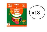 Giz de Cera Fino 12 Cores Atacado 216 unidades Colorido