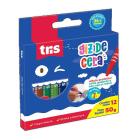 Giz De Cera Fino com Rótulo Protetor - 12 Cores da Tris Ref 684673