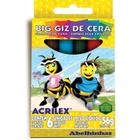 Giz de cera gizao 06 cores big giz acrilex