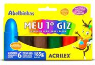 Giz De Cera Grosso 06 Cores Jumbo Meu Primeiro Giz Acrilex