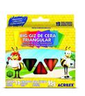 Giz de cera longo grosso 12 cores 95g jumbo triangular acrilex