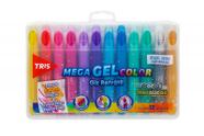 Giz de Cera Retrátil TRIS Mega Gel Color 12 Cores Metálico