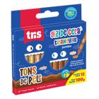 Giz De Cera Tons de Pele 12 Cores Jumbo Triangular Tris