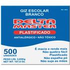 Giz Escolar Plastificado Branco Master Caixa Com 500Un