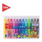 Giz Mega Gel Retrátil Cheirinho - 12 Cores - Tris