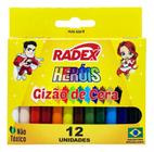 Gizão De Cera Escolar Infantil Com 12 Cores Radex Heróis