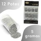 Glitter Prata - Purpurina Para Artesanato Prata - Kit C/ 12 Potes - Nybc