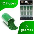 Glitter Verde - Purpurina Para Artesanato - Kit C/ 12 Potes - Nybc