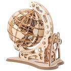 Globo 3D Madeira Montada Quebra-cabeça DIY Mecânica de Madeira Criativa