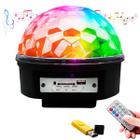 Globo Bola Maluca Led Magic Cristal Rgb Bluetooth Som MP3 Pen Drive