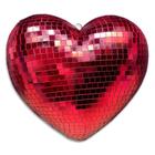 Globo Coração espelhado cor vermelho para Decoração de Festas