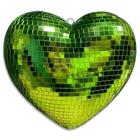 Globo Coração Espelhado Verde 40cm Decoração de Festas e Eventos