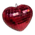 Globo Espelhado Coração 20cm Vermelho Para Dj Eventos e Festas em Geral