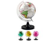 Globo Terrestre Aquarela Lâmpada Led Luminária Decorativo Mapa Mundi Divisão De Países Português Escolar