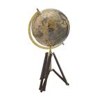 Globo terrestre decorativo dourado/marrom/preto 56,5cm