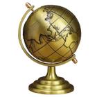 Globo Terrestre Dourado Mapa Mundi C/ Esfera Giratória 11cm