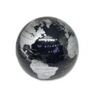 Globo terrestre mapa mundo preto e prata com luzes decoração
