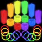 Glow Sticks Ultra Brilhantes para Festa de Halloween - Pacote com 300 Unidades (8cm)