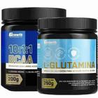 Glutamina Pura 250g + Bcaa 10:1:1 200g em Pó Growth