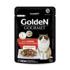 Golden Sachê Gourmet Gatos Adultos Castrados Sabor Carne e Abóbora 70g