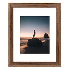 Golden State Art, 16x20 Picture Frame - Exibe foto 11x14 com tapete ou 16x20 sem tapete, moldura de madeira maciça de moldagem larga para exibição de parede, marrom tensionado