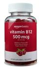 Gomas de vitamina B12 Amazon Basics 500 mcg de framboesa 100 unidades