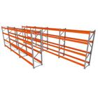 Gondola 7 mini porta pallet 250 kg 180x200x60 (CxLxP) cinza com laranja sem bandejas mini porta palete mini porta pallets paletes