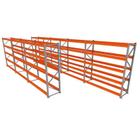 Gondola 7 mini porta pallet 250 kg 180x200x60 (CxLxP) cinza com laranja sem bandejas mini porta palete mini porta pallets paletes