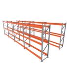 Gondola 8 mini porta pallet 250 kg 180x200x60 (CxLxP) cinza com laranja sem bandejas mini porta palete mini porta pallets paletes