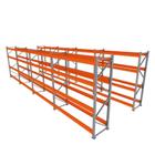 Gondola 8 mini porta pallet 250 kg 180x200x60 (CxLxP) cinza com laranja sem bandejas mini porta palete mini porta pallets paletes