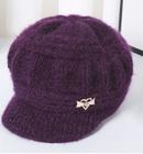 Gorro Boné Touca Boina de Lã com Viseira Forrada Feminina Inverno