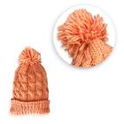 Gorro de Frio Touca c/ Pompom Super Macia Confortável Salmão