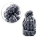 Gorro de Frio Touca com Pompom Super Macia Confortável Cinza