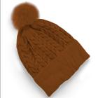 Gorro De Lã Forrada Pompom Frio Lindo Touca Feminina Adulto Pelinho Quente Trança Trico Linda Estação Outono E Inverno