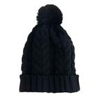 Gorro de Lã Tricot Preto com Pompom - Inverno - Unissex