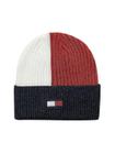 Gorro Tommy Hilfiger listrado com nervuras para homens branco