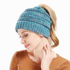 Gorro Touca de Croche Feminina Com Furo Para Rabo de Cavalo Quentinha Inverno Frio