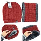 Gorro Touca e Cachecol Pañuelo Xale de Frio Estilo Gola Protetor Pescoço Cores Diversas 2 Peças