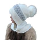 Gorro Touca Forrada C/ Cachecol Fixo Lã Quente Frio Inverno