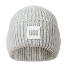 Gorro UGG feminino com logotipo Chunky Rib cinza claro