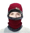 Gorro Unissex Cachecol Gola balaclava Forrada de Pelinho