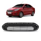 Grade Ford Ka+ 14/19 Preta Com Friso E Moldura Cromada