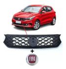 Grade Preta Frontal Radiador Fiat ARGO 2017 2018 2019 2020 Preto - Com Emblema