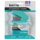 Grampeador mini B5101 Bazze - 26/6 - 18 Folhas - Plástico - C/Grampos