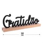 Gratidao Escrita de Madeira 30cm com Base