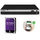 Gravador de Vídeo NVR 16 Canais 4K PoE NVD 3316 P + HD 8 Tera Purple Intelbras