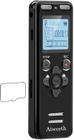Gravador de Voz Digital 16GB para Palestras - Aiworth com gravação ativada por voz, 1160h de som, MP3, senha e velocidade variável
