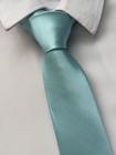 Gravata Semi Slim Azul Tifany Quadriculada