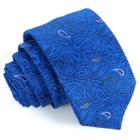 Gravata Slim Azul Royal Arabesco Linha Premium